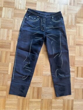 Women’s Black Casual Jeans with Contrast print